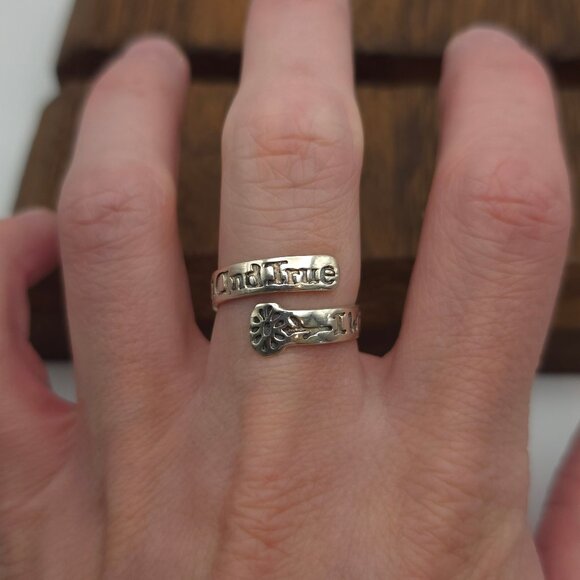 Size 9 Sterling Silver I Will Remain Faithful Ring A172 - Picture 1 of 9